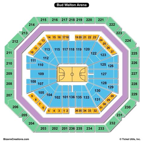 Bud Walton Arena 3d Seating Chart Bridgestone Arena Seating Chart & Map.  Bud Walton Arena 3d Seating Chart